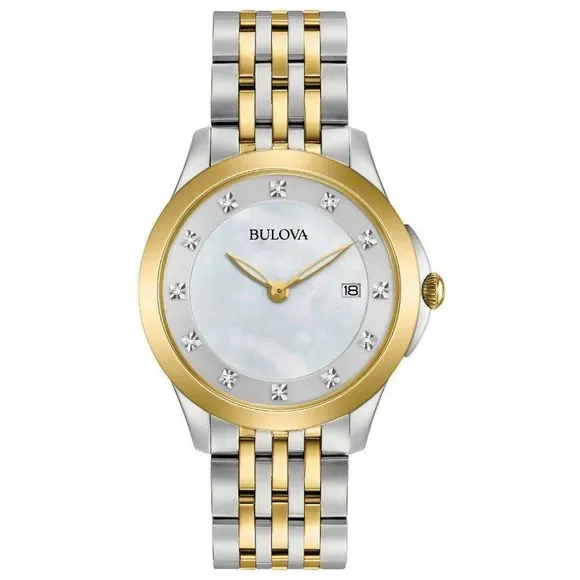 NWT Bulova Diamond two tone watch Bulova Classic Diamond Two-Tone Stainless Steel Quartz  main image 4